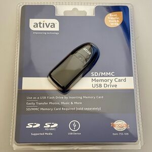 Ativa Blue and Black SD/MMC USB Drive